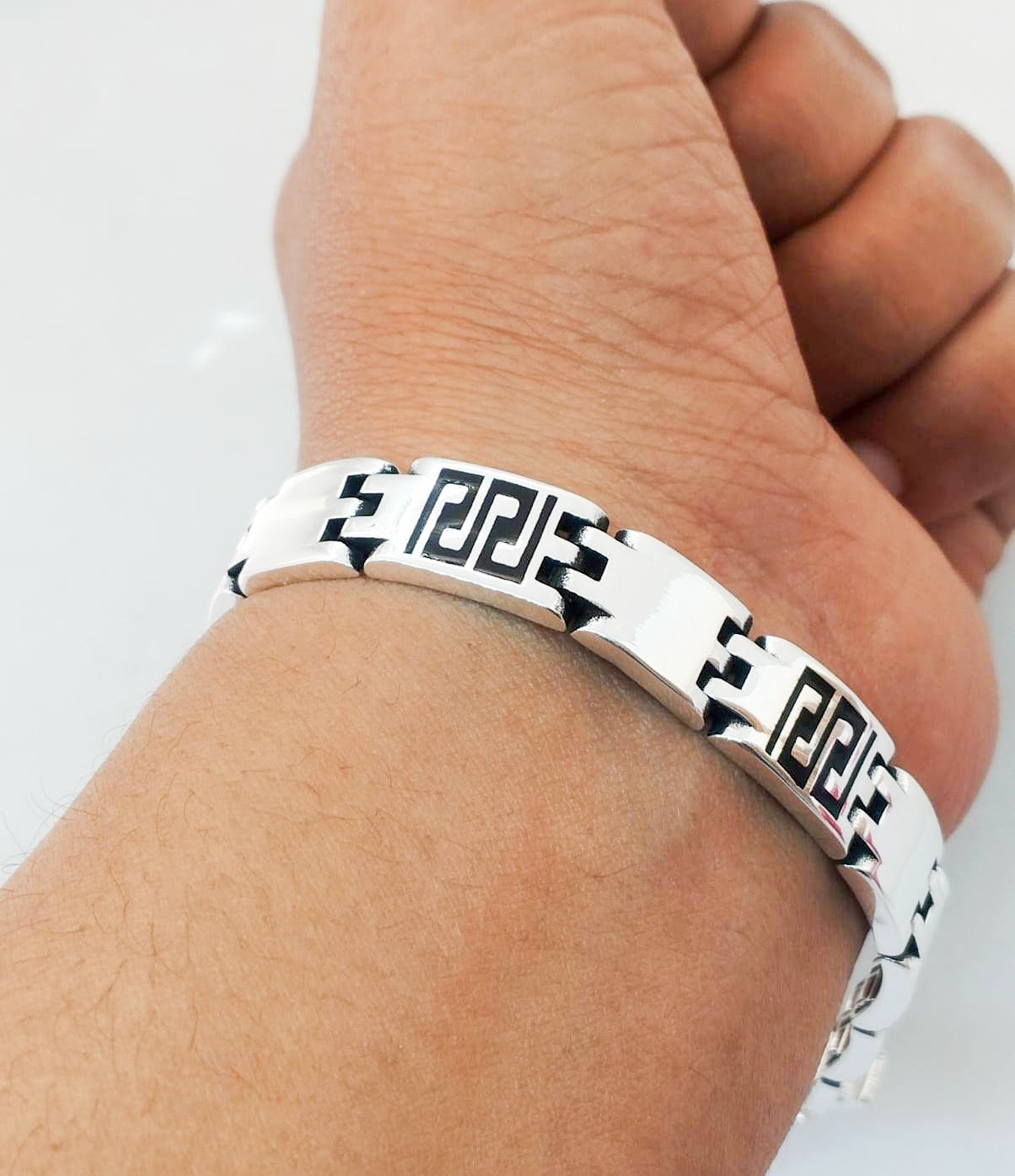 Herrenarmband, 925er Sterling Silber Herrenarmband, Herren OHR Armband, Silber Herrenarmband, Herren Armreif Silber, Geschenk für Männer