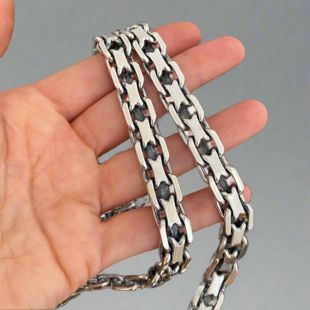Men's MASSIVE 16.5mm Real Solid 925 Sterling Silver Diamond Cut HEAVY Chains 