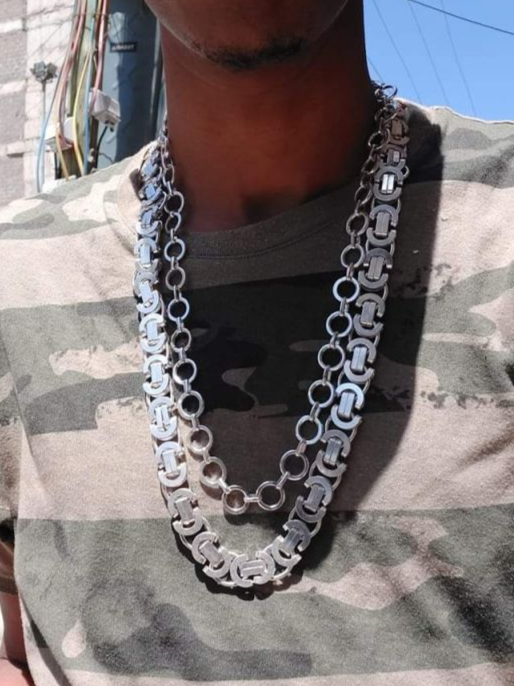 Mens-Fla- Byzantine-Necklace-Euro-King-Chain-925-Sterling-Silver 13mm