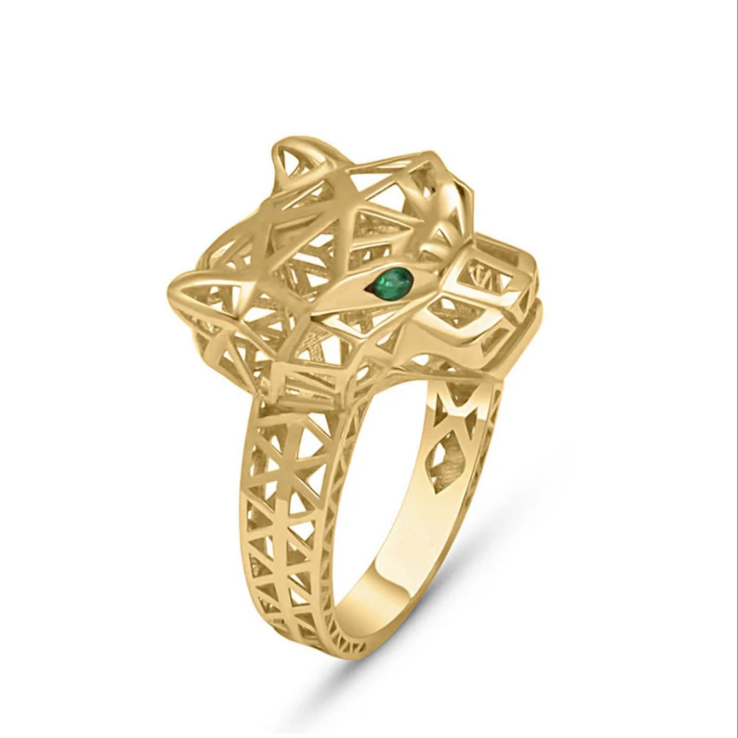 Panther Head Ring 18K Dainty Solid Gold For Men's