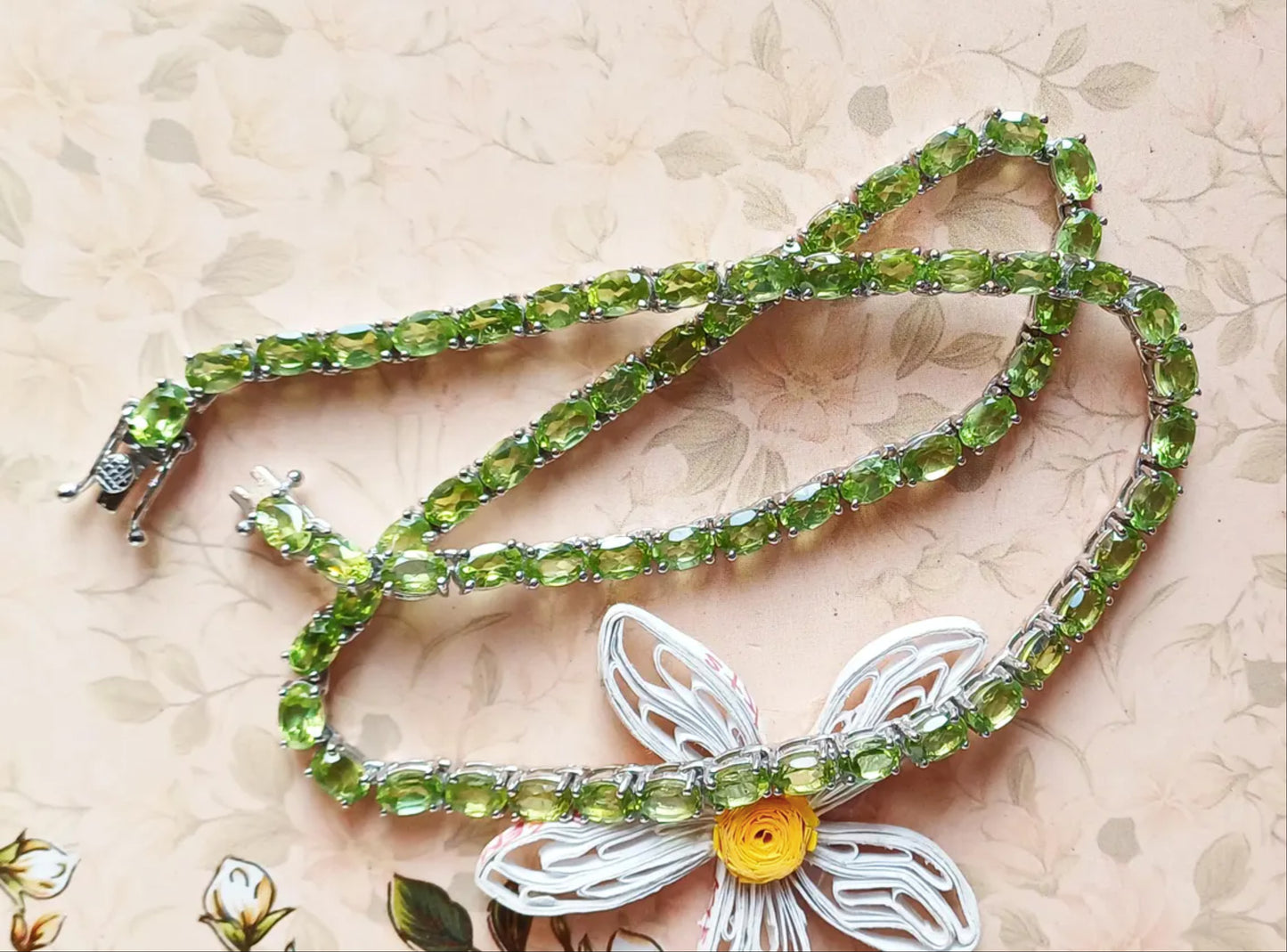 Peridot Tennis Necklace