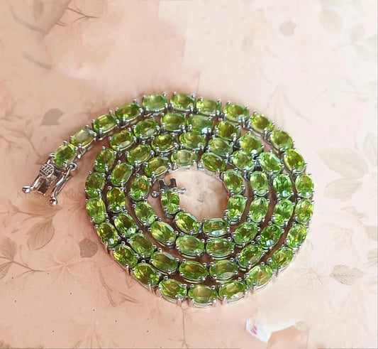 Peridot Tennis Necklace