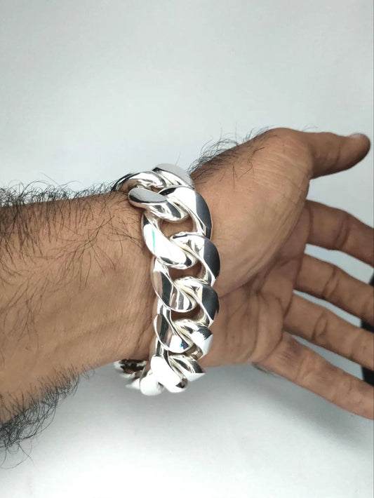 VERY BIG! Miami Cuban Link Bracelet x 27 mm Wide - Huge, Heavy Mens Design. Street Style - 925 Sterling Silver Jewelry Handmade From Bali