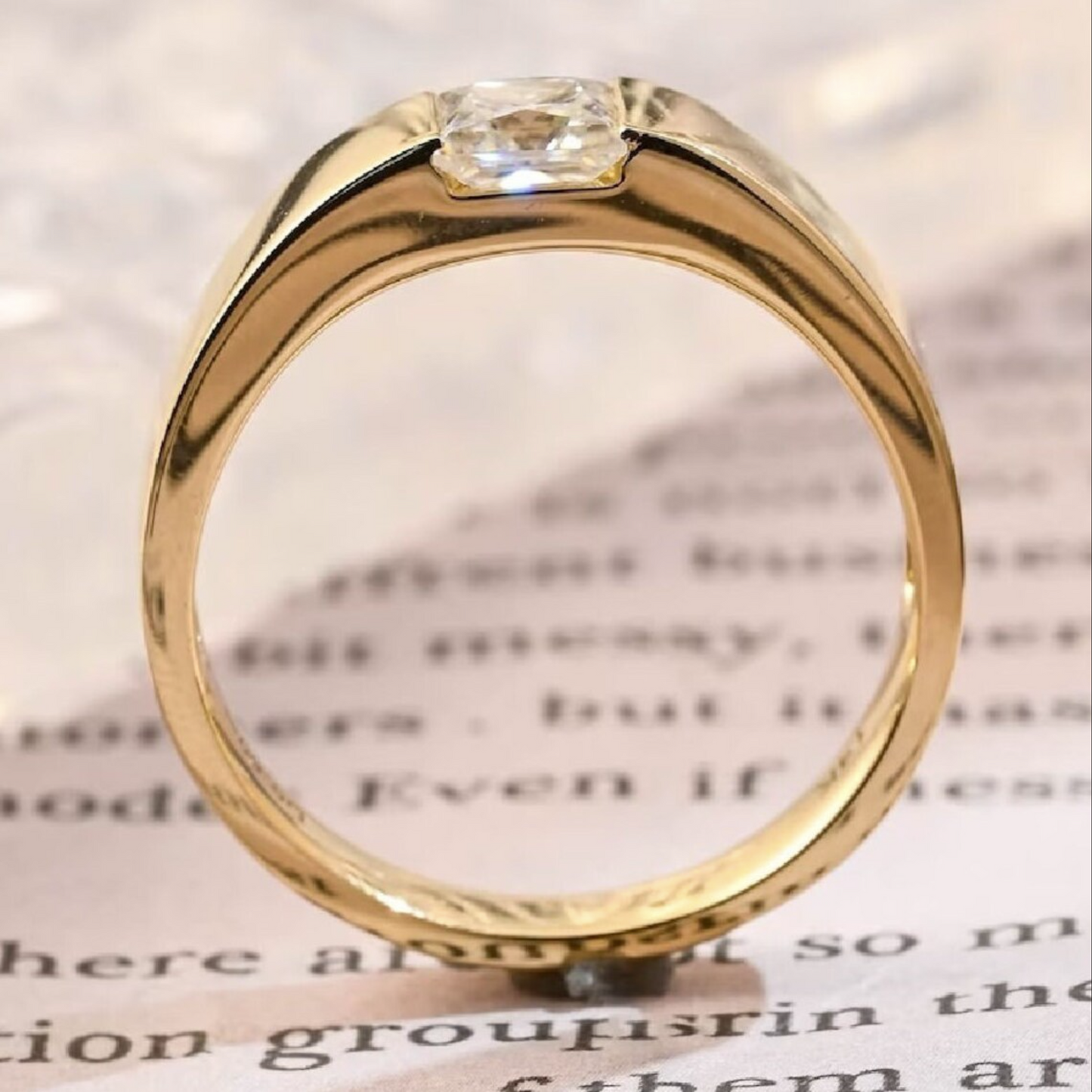Men Real 2 carat Diamond 14k Gold Ring