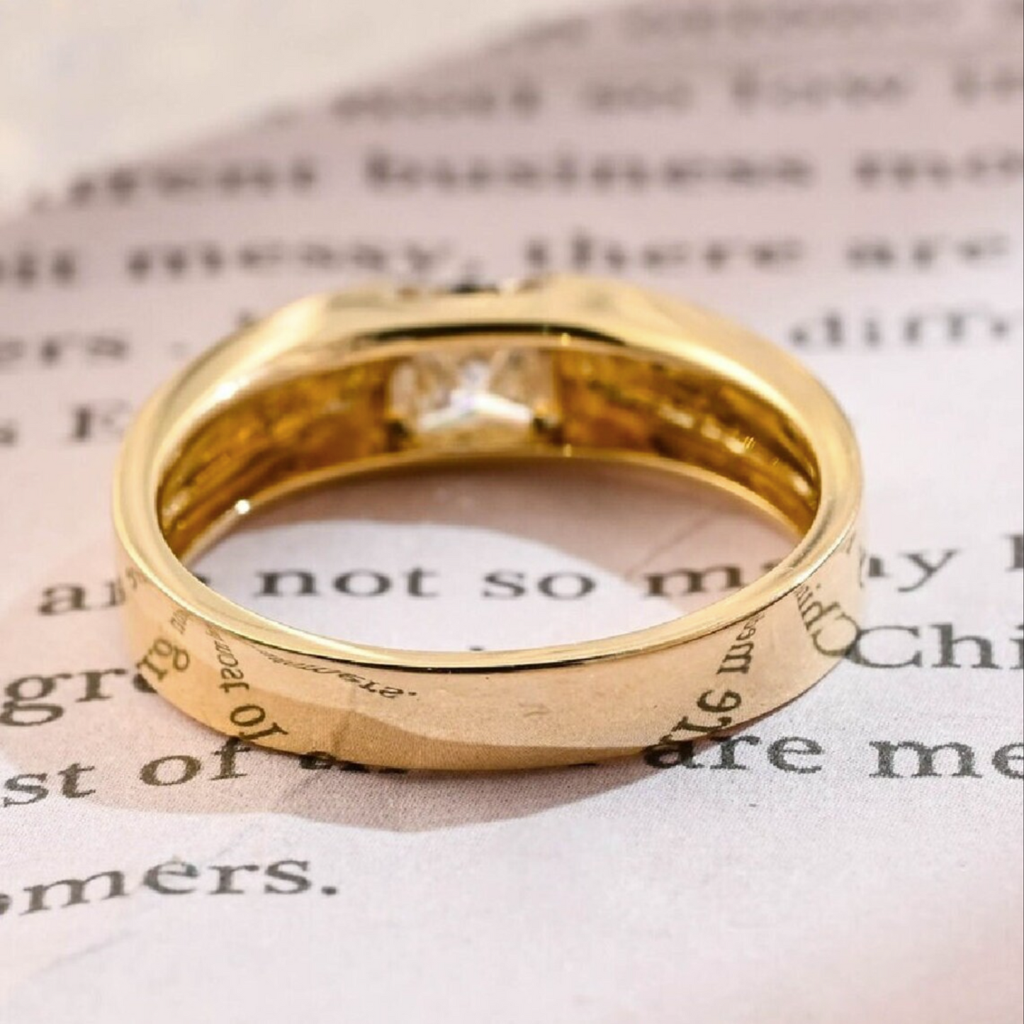 Men Real 2 carat Diamond 14k Gold Ring