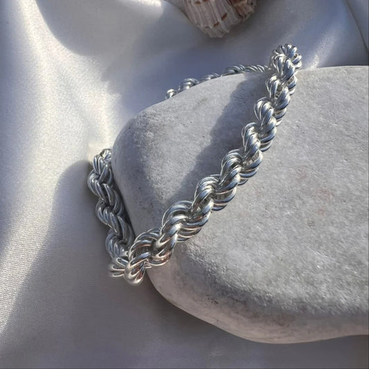 925 Silver Rope Bracelet Men