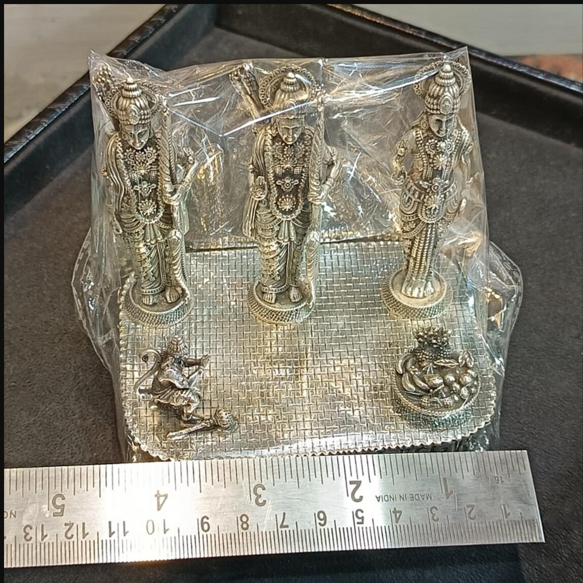 925 Sterling Silver Hindu Deity Statue Set, Indian Temple Altar Decor, Spiritual Home Decor, Meditation & Prayer Gift, Unique Religious Gift