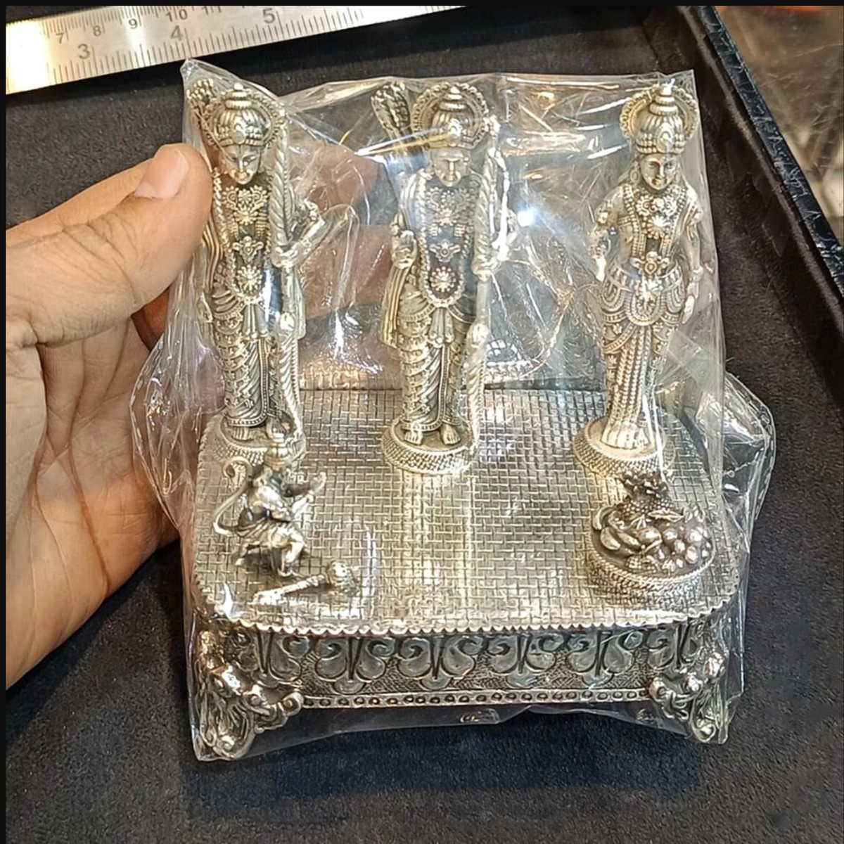 925 Sterling Silver Hindu Deity Statue Set, Indian Temple Altar Decor, Spiritual Home Decor, Meditation & Prayer Gift, Unique Religious Gift