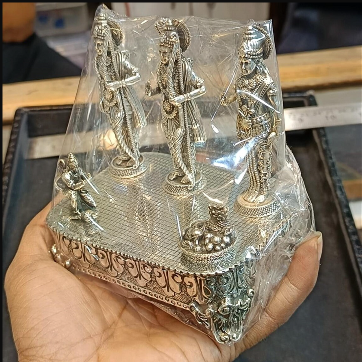 925 Sterling Silver Hindu Deity Statue Set, Indian Temple Altar Decor, Spiritual Home Decor, Meditation & Prayer Gift, Unique Religious Gift