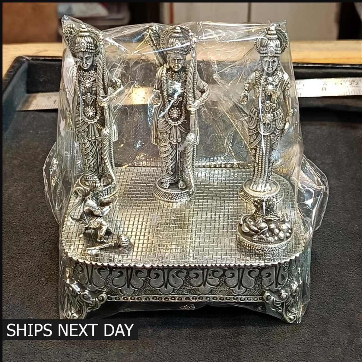 925 Sterling Silver Hindu Deity Statue Set, Indian Temple Altar Decor, Spiritual Home Decor, Meditation & Prayer Gift, Unique Religious Gift