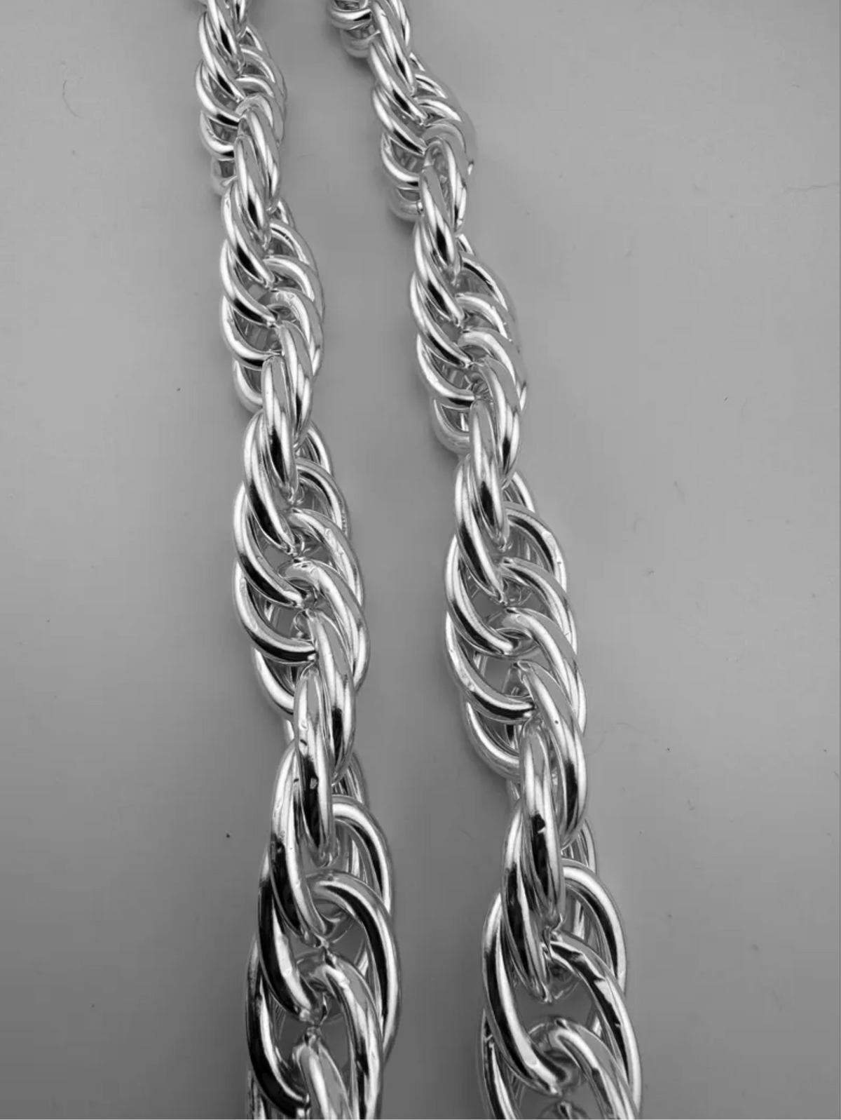 Solid Silver Rope Chain Men's 10.6 oz