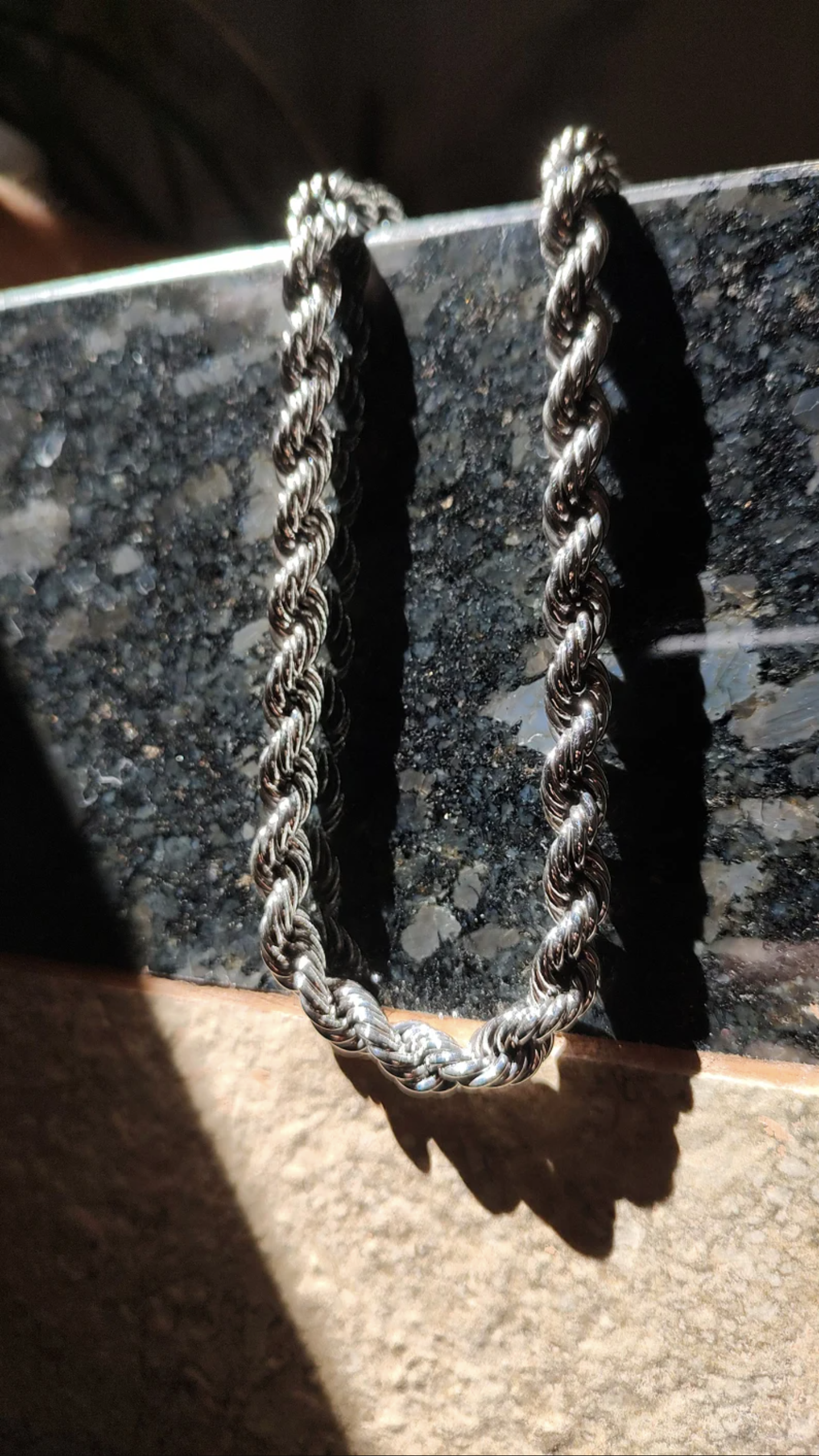 Silver Solid Jumbo Hip Hop Rope Chain 8 mm x 22 inches long