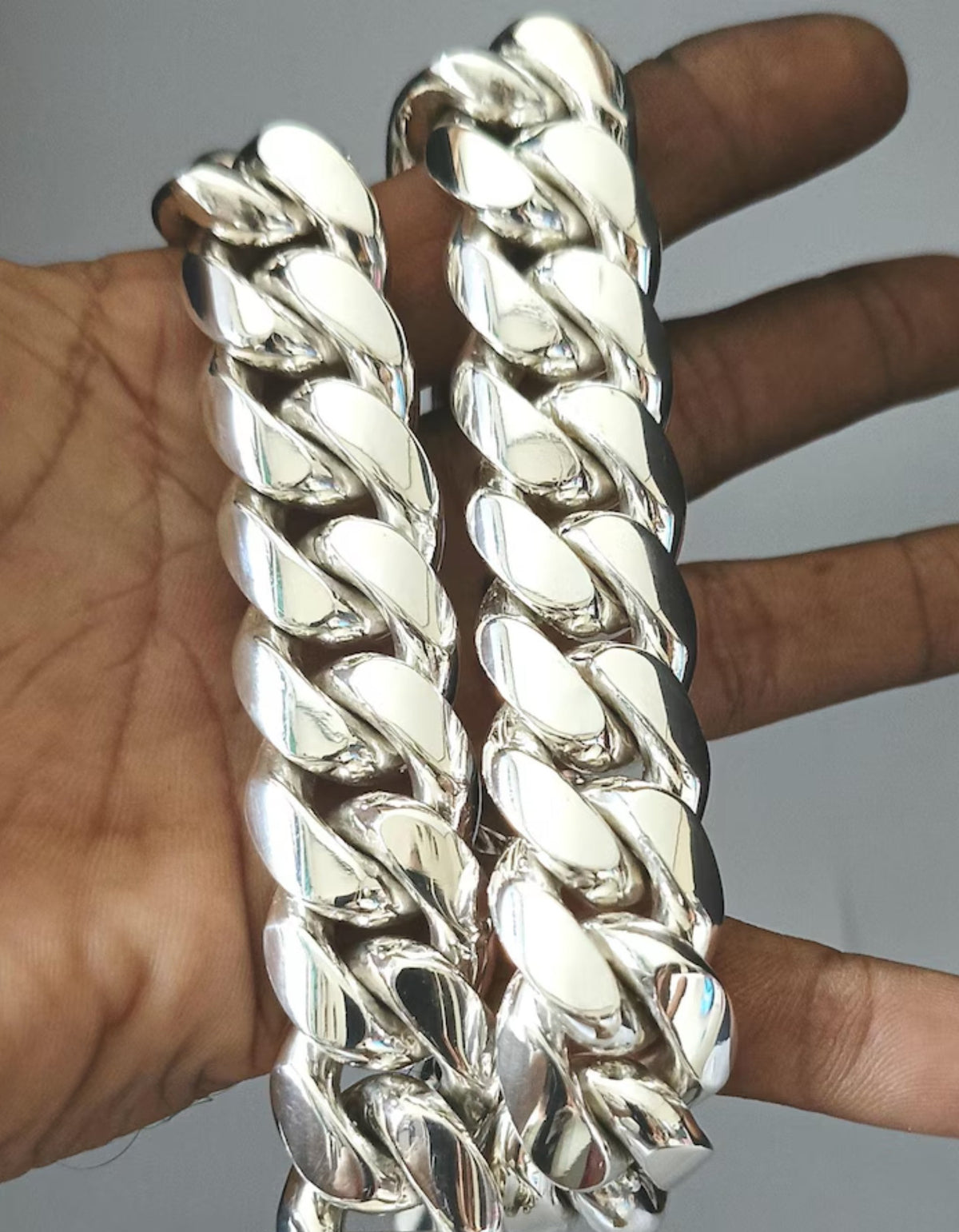 999 SOLID STERLING SILVER CHAIN MEN 400 GRAMS 16mm