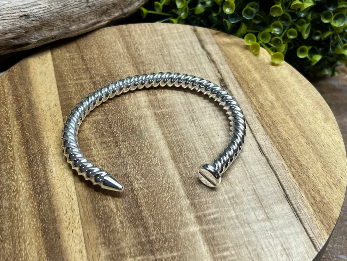 Sterling Silver Cuff Bracelet with Twisted Accent