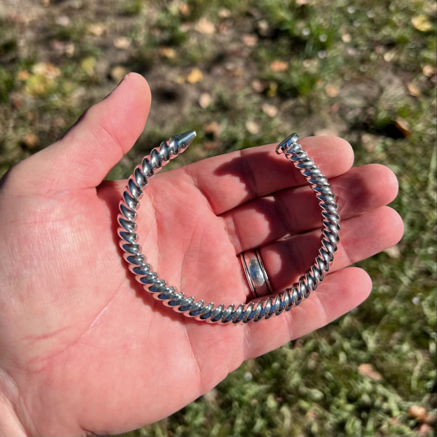 Sterling Silver Cuff Bracelet with Twisted Accent