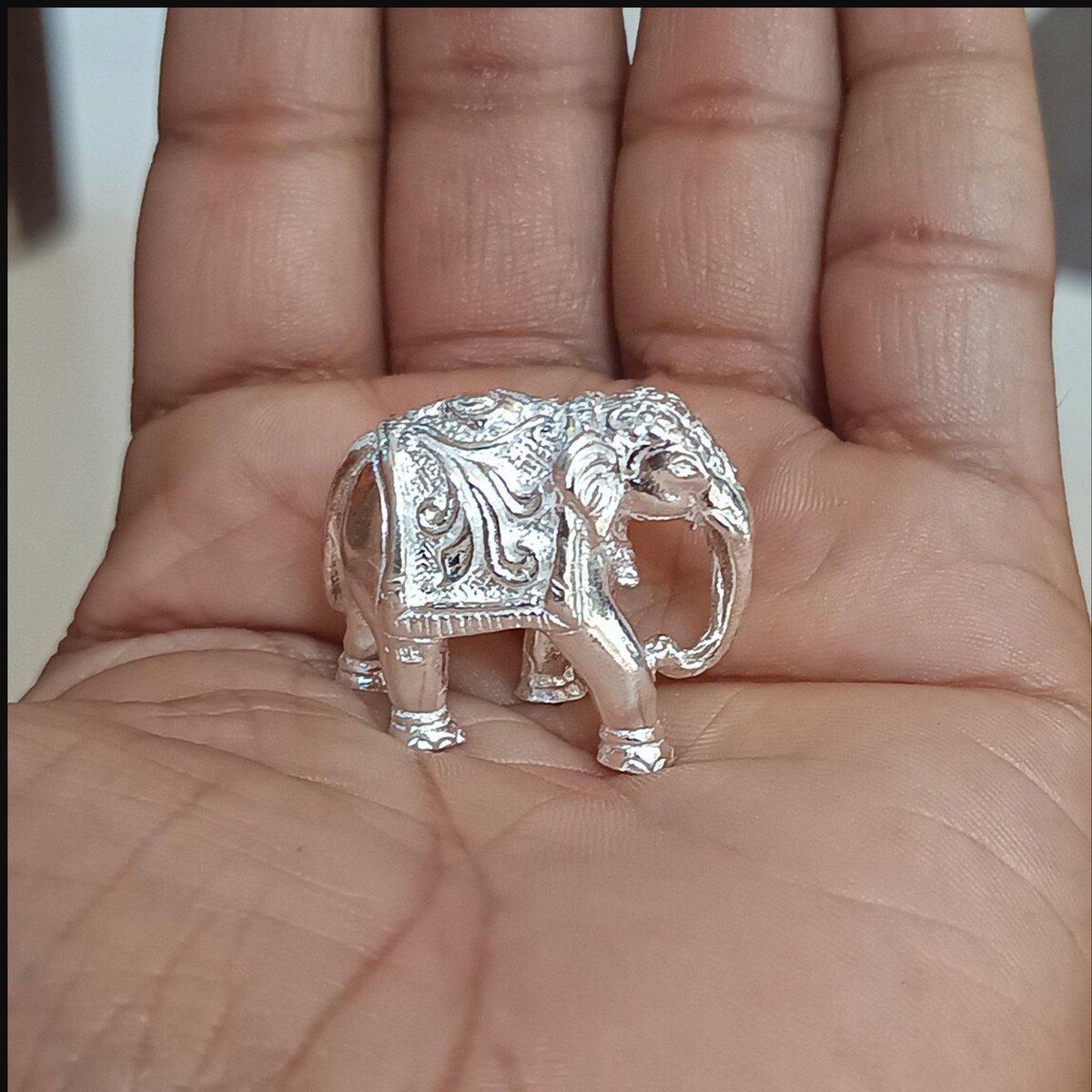 Sterling Silver Elephant Figurine | Spiritual Home Decor & Good Luck Gift