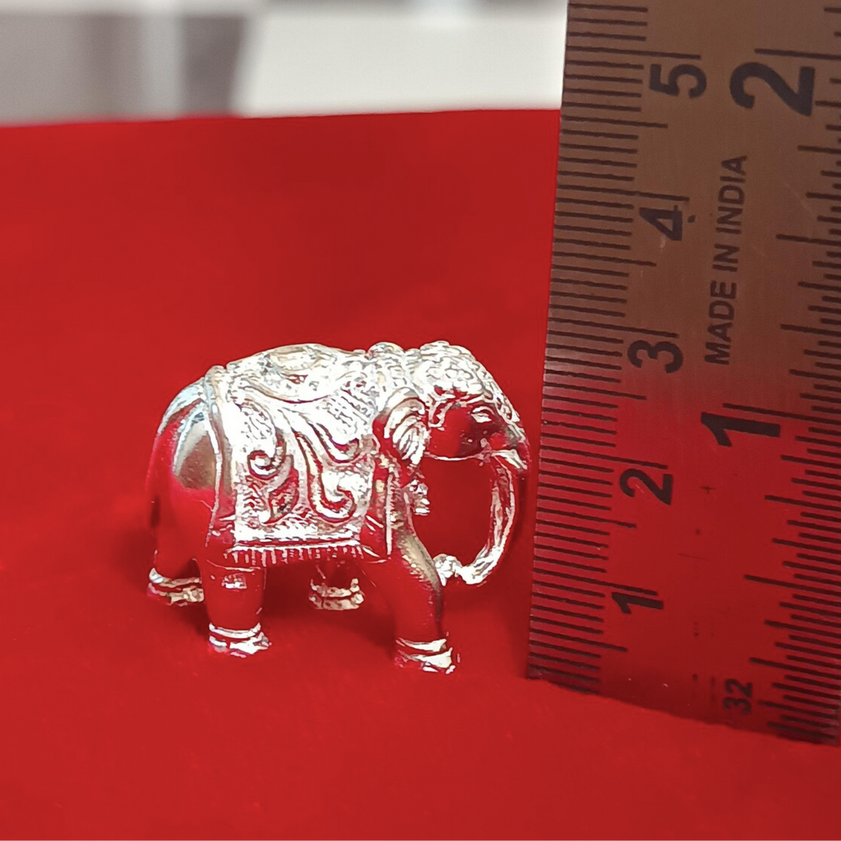 Sterling Silver Elephant Figurine | Spiritual Home Decor & Good Luck Gift