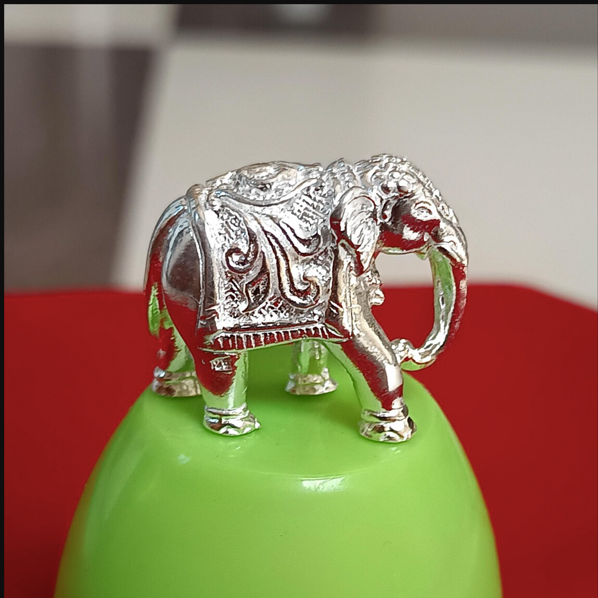 Sterling Silver Elephant Figurine | Spiritual Home Decor & Good Luck Gift