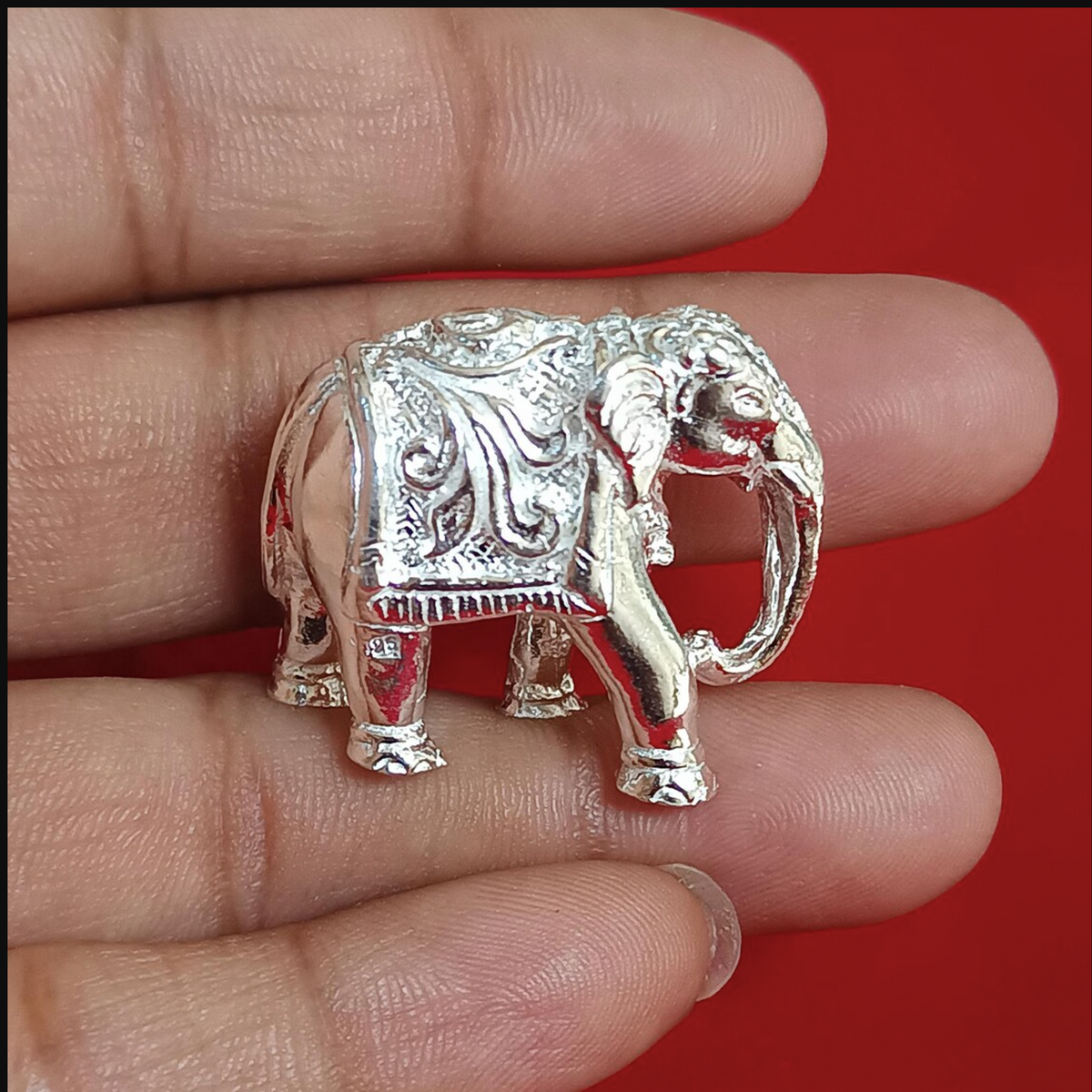 Sterling Silver Elephant Figurine | Spiritual Home Decor & Good Luck Gift