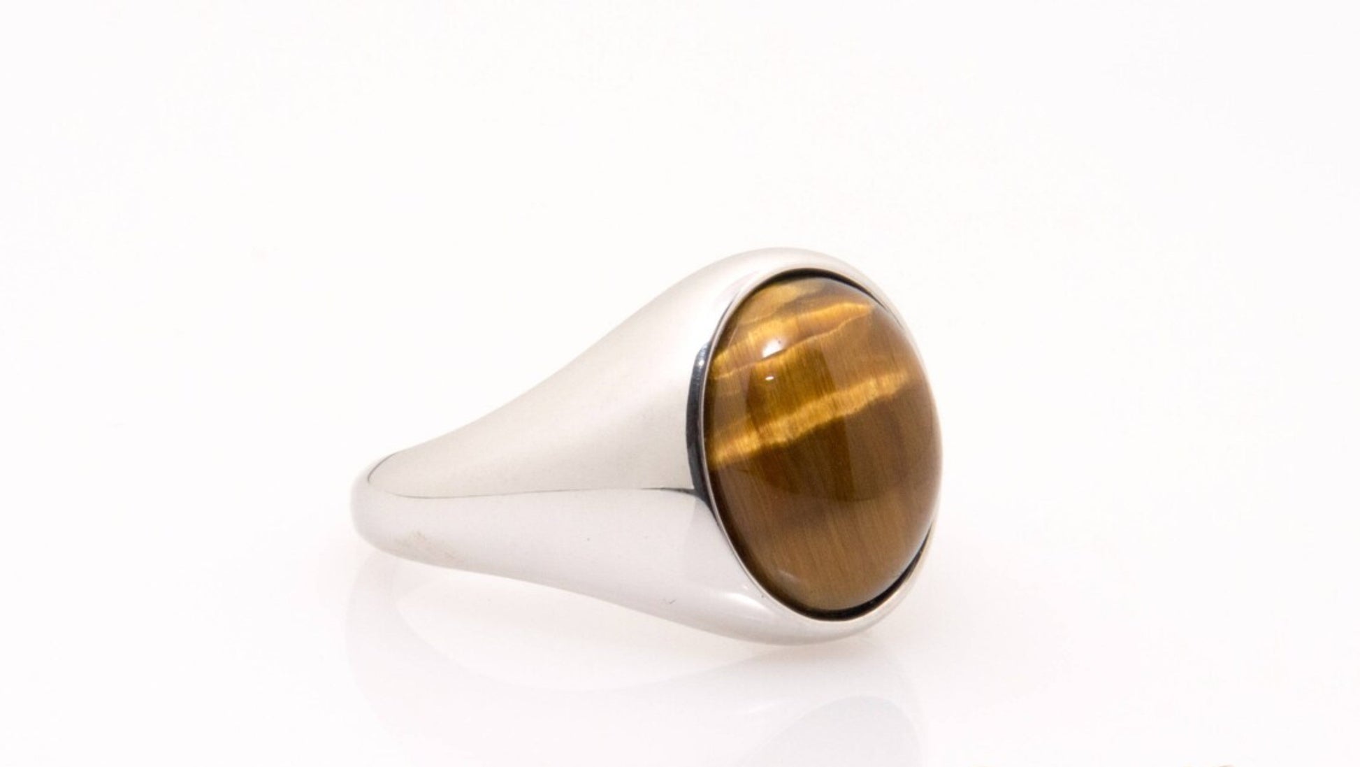 Tiger's Eye Statement Ring – Solid 925 Sterling Silver & Gold, Custom Handmade, Symbol of Power & Prosperity