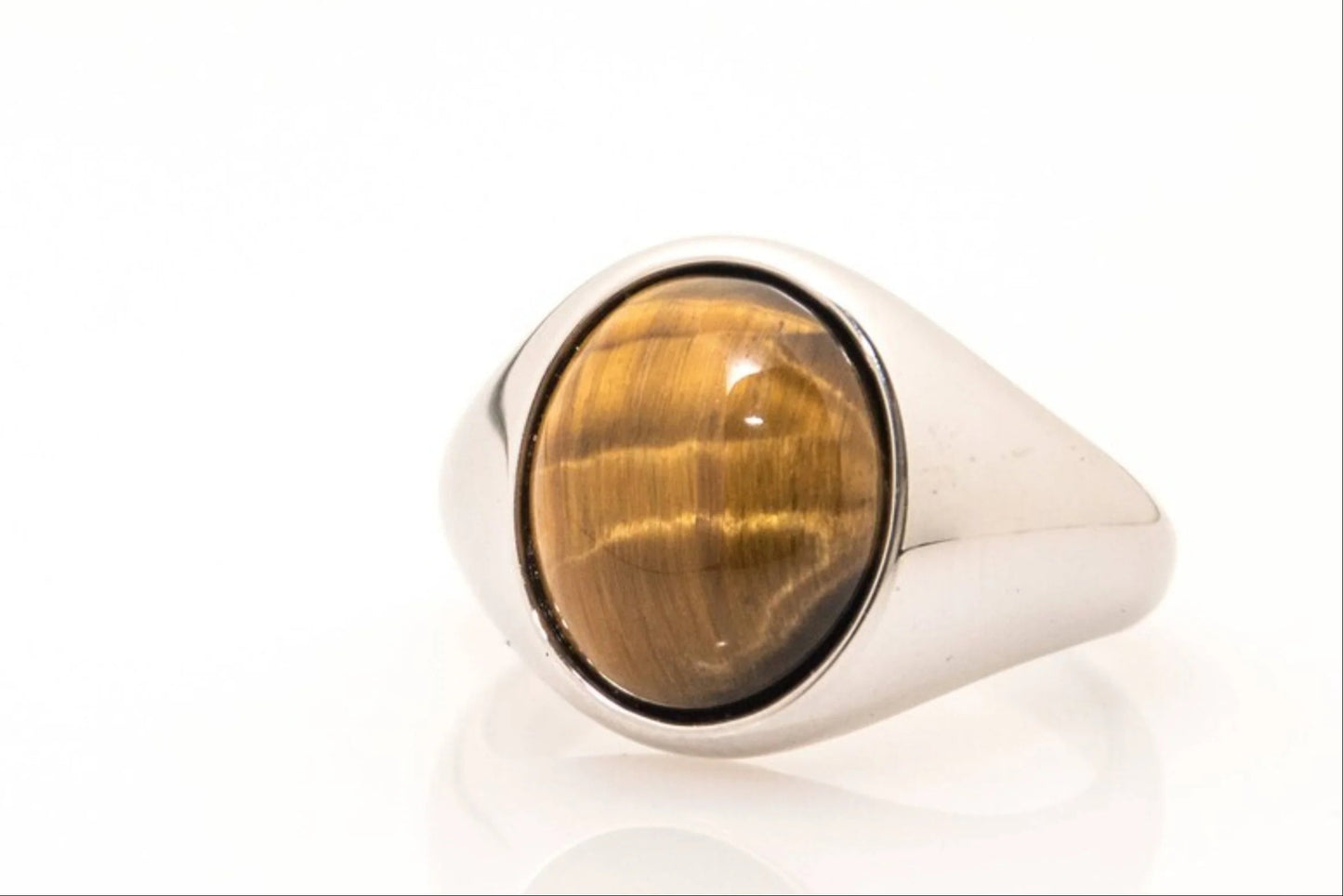 Tiger's Eye Statement Ring – Solid 925 Sterling Silver & Gold, Custom Handmade, Symbol of Power & Prosperity