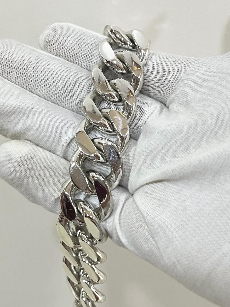 Real 925 Sterling Silver Heavy Bracelet Men's CUKK