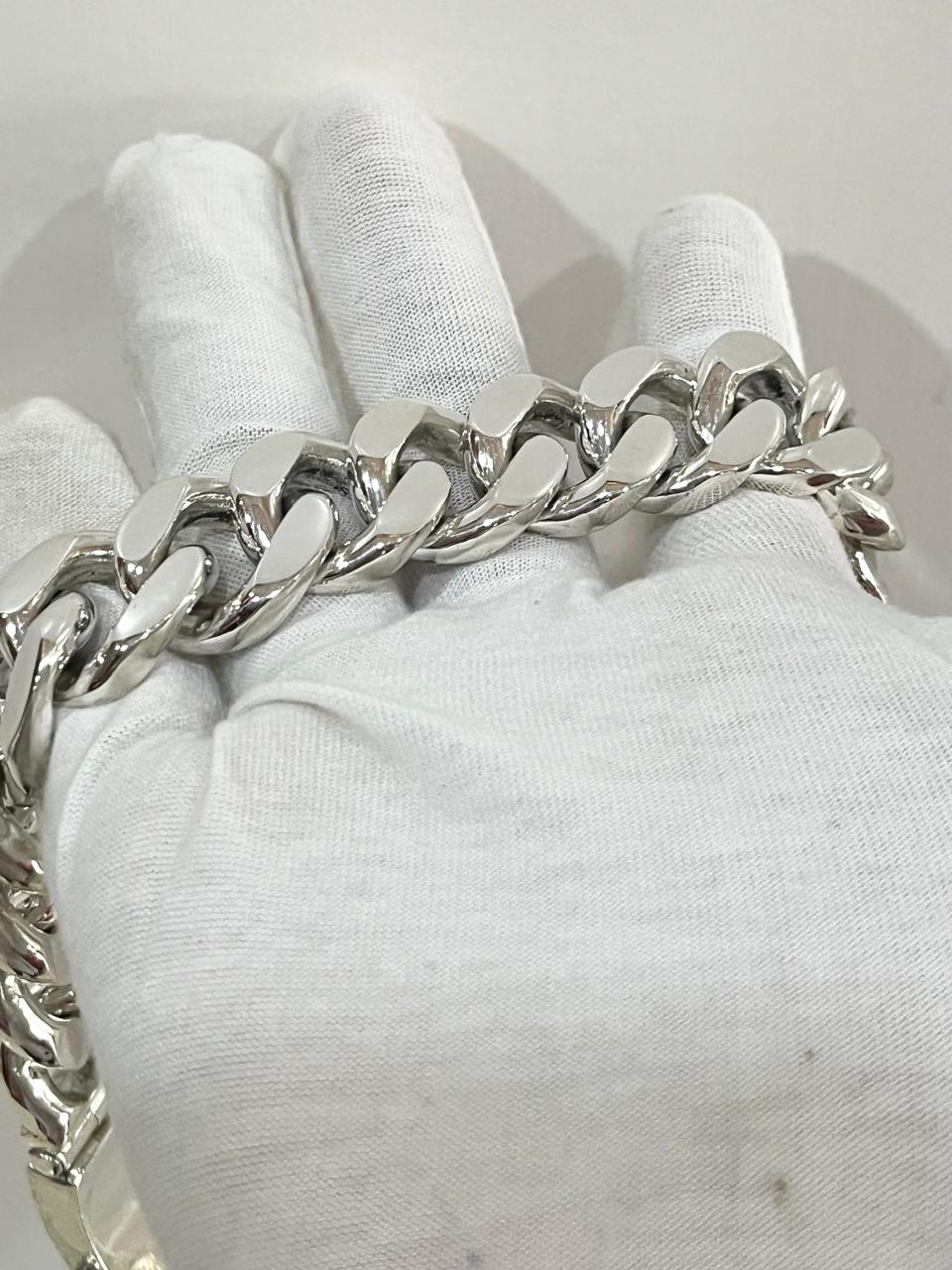 Real 925 Sterling Silver Heavy Bracelet Men's CUKK