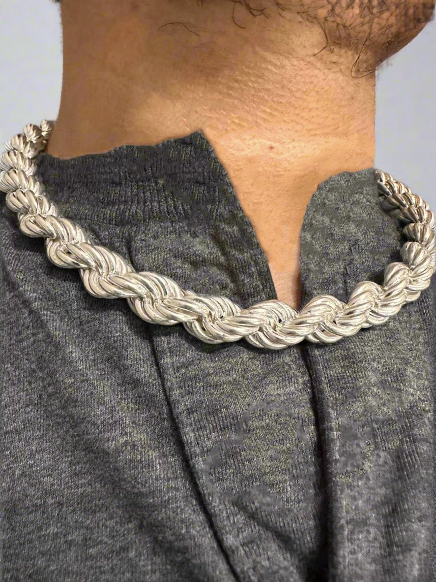 Mens Woven Chain,

Sterling Rope Chain ,

Mens Heavy Chains,

Mens Unique Chain Necklace,

John Hardy Necklace Men

Mens Heavy,
Silver 34 Inch Rope,
S925 12mm Rope Chain,