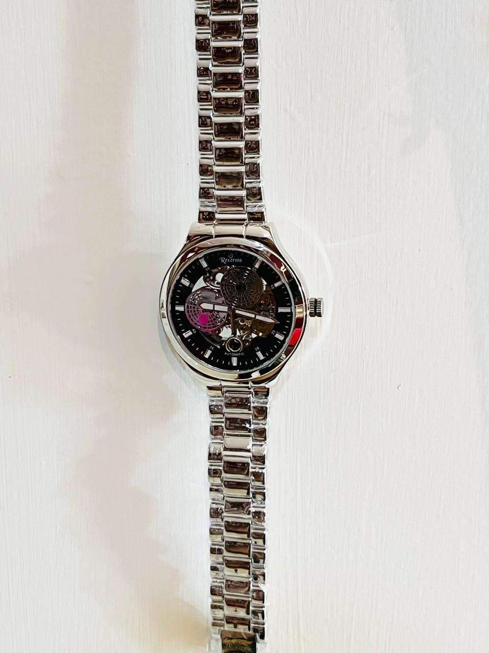 Black Dial Watch 925 Silver 25mm