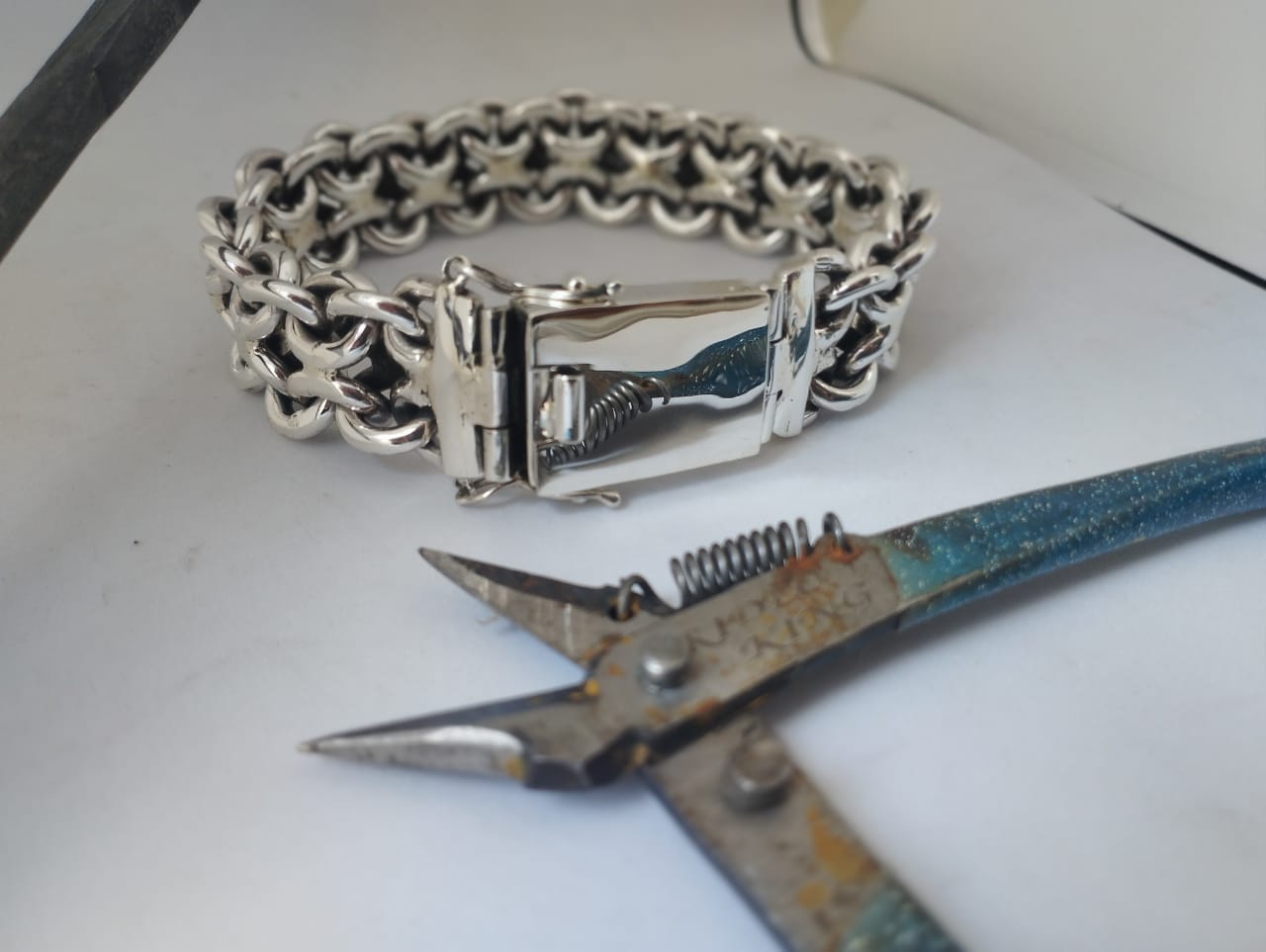 Mens Unique, Heavy, Silver Bracelet 20mm