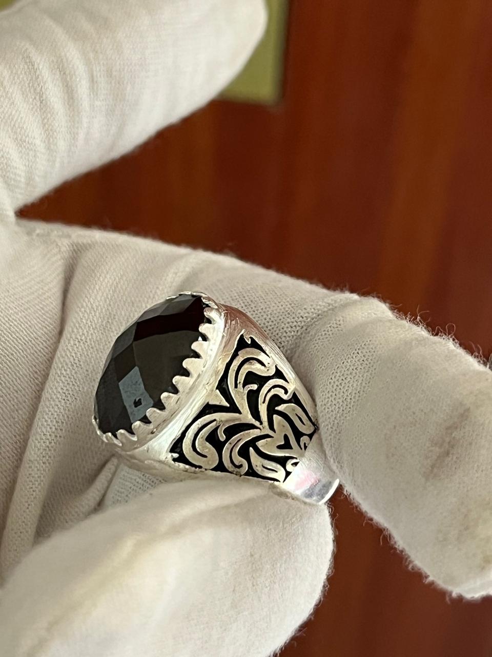 Black Silver Ring Men