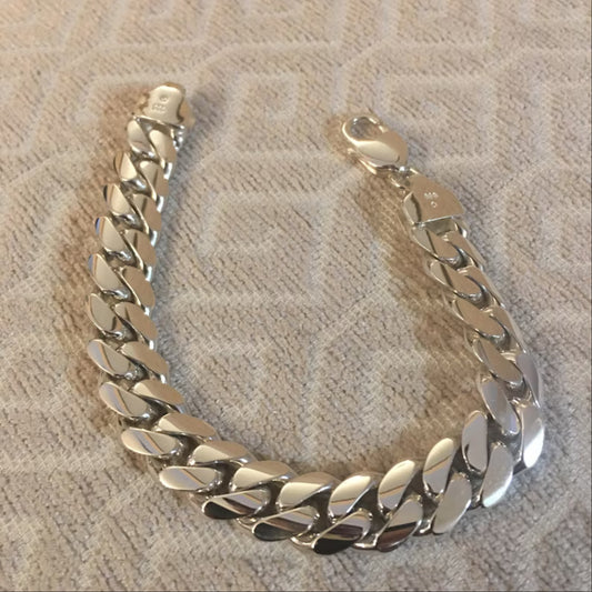 Mens 925 Sterling Silver Everyday Curb Link Bracelet