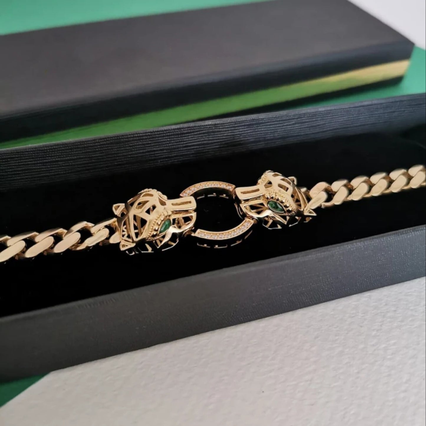 Luxury 14k Gold Panther Bracelet for Men – Handmade Statement Jewelry Gift