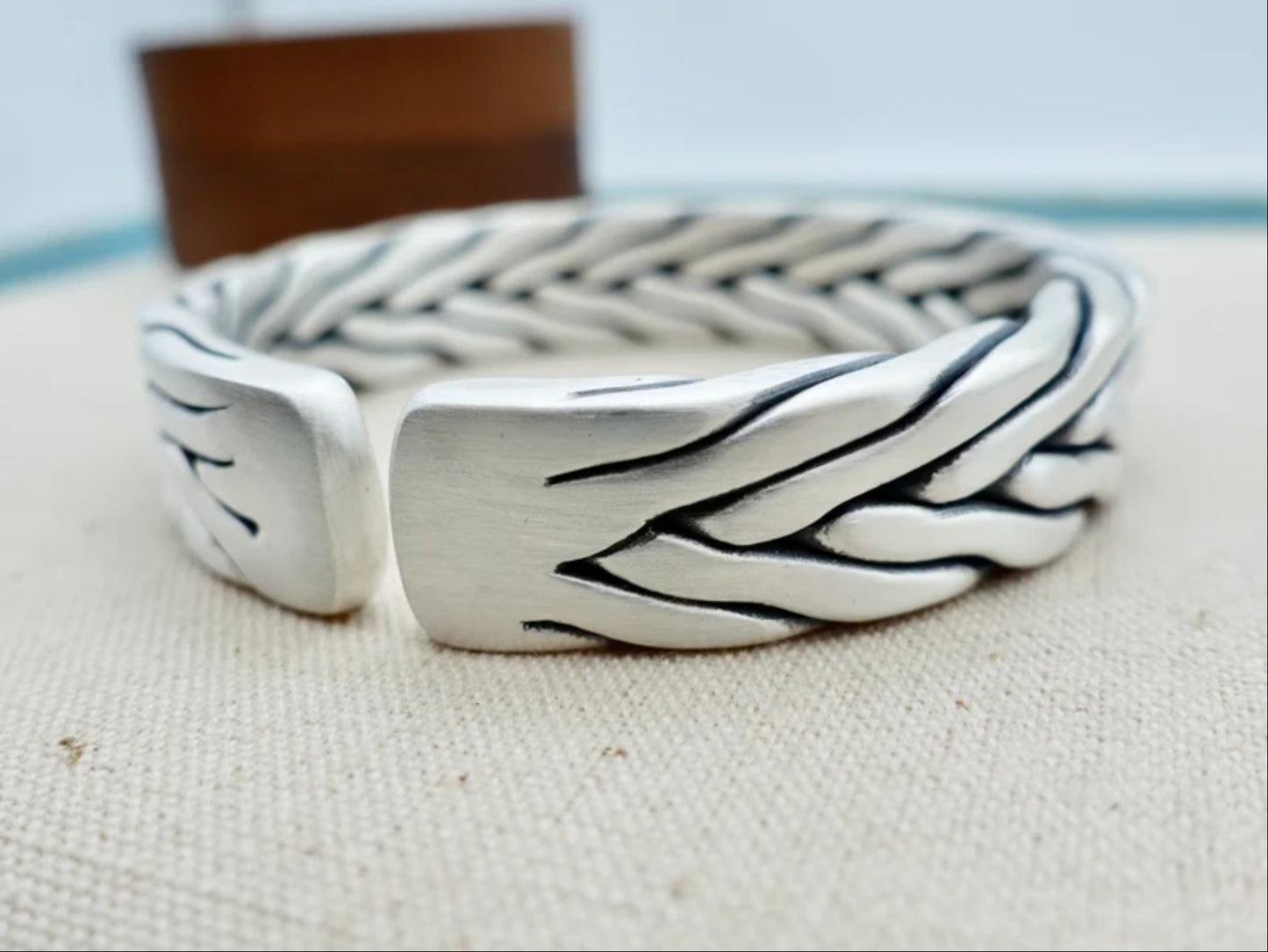 Sterling Silver Cuff Bracelet - Meditation Bracelet