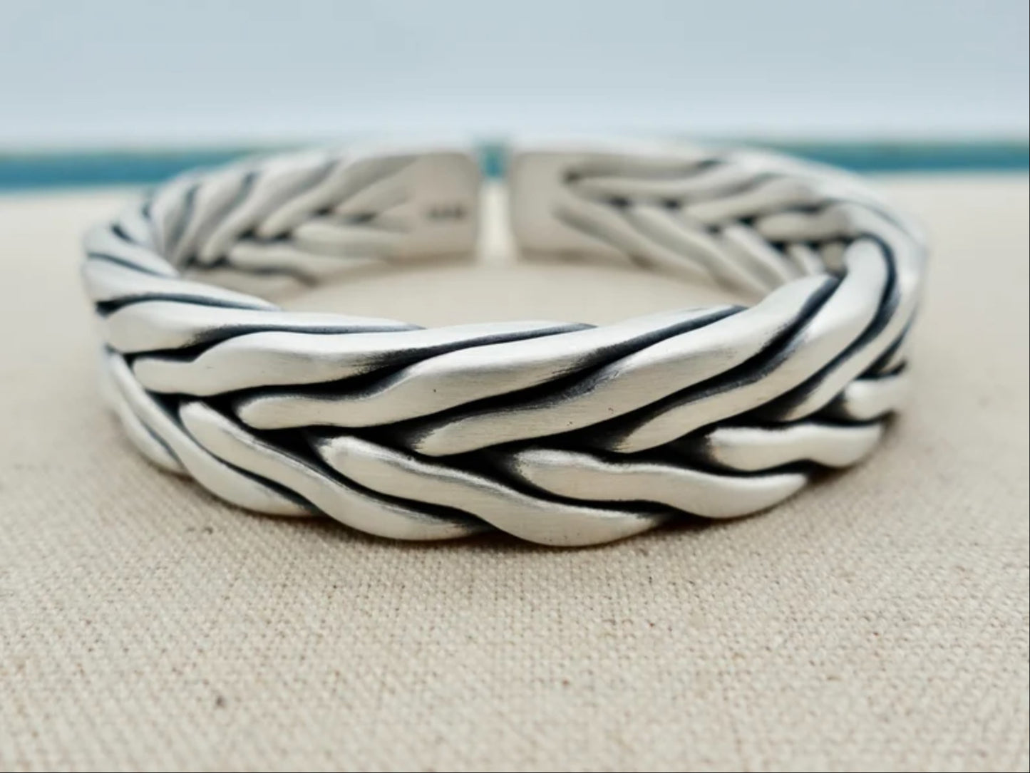 Sterling Silver Cuff Bracelet - Meditation Bracelet