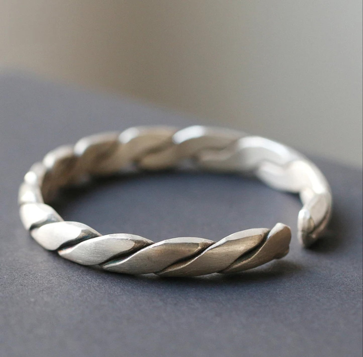 Dainty Unique Adjustable 925 Solid Pure Silver Cuff Bracelet