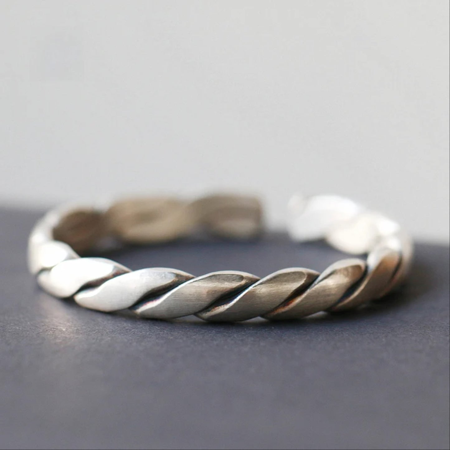 Dainty Unique Adjustable 925 Solid Pure Silver Cuff Bracelet