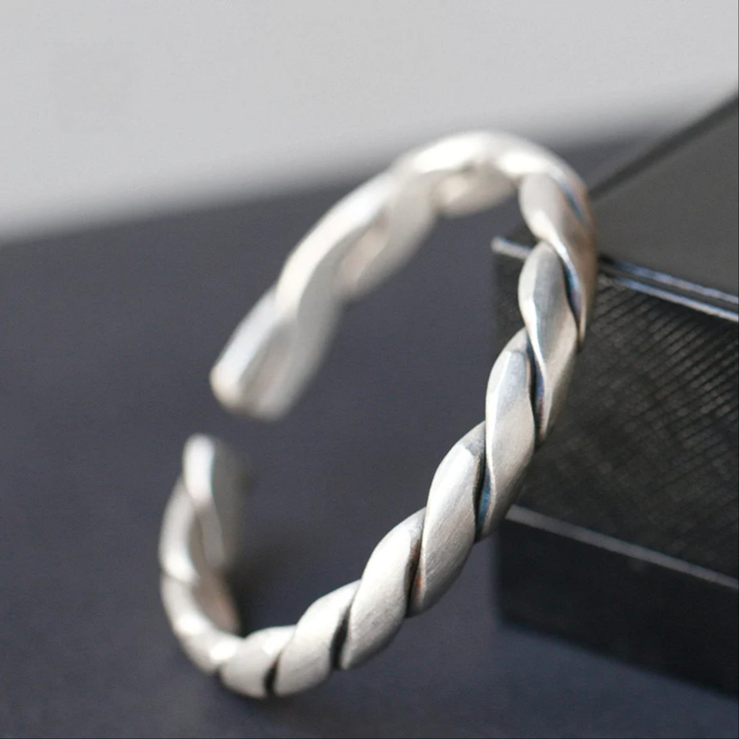 Dainty Unique Adjustable 925 Solid Pure Silver Cuff Bracelet