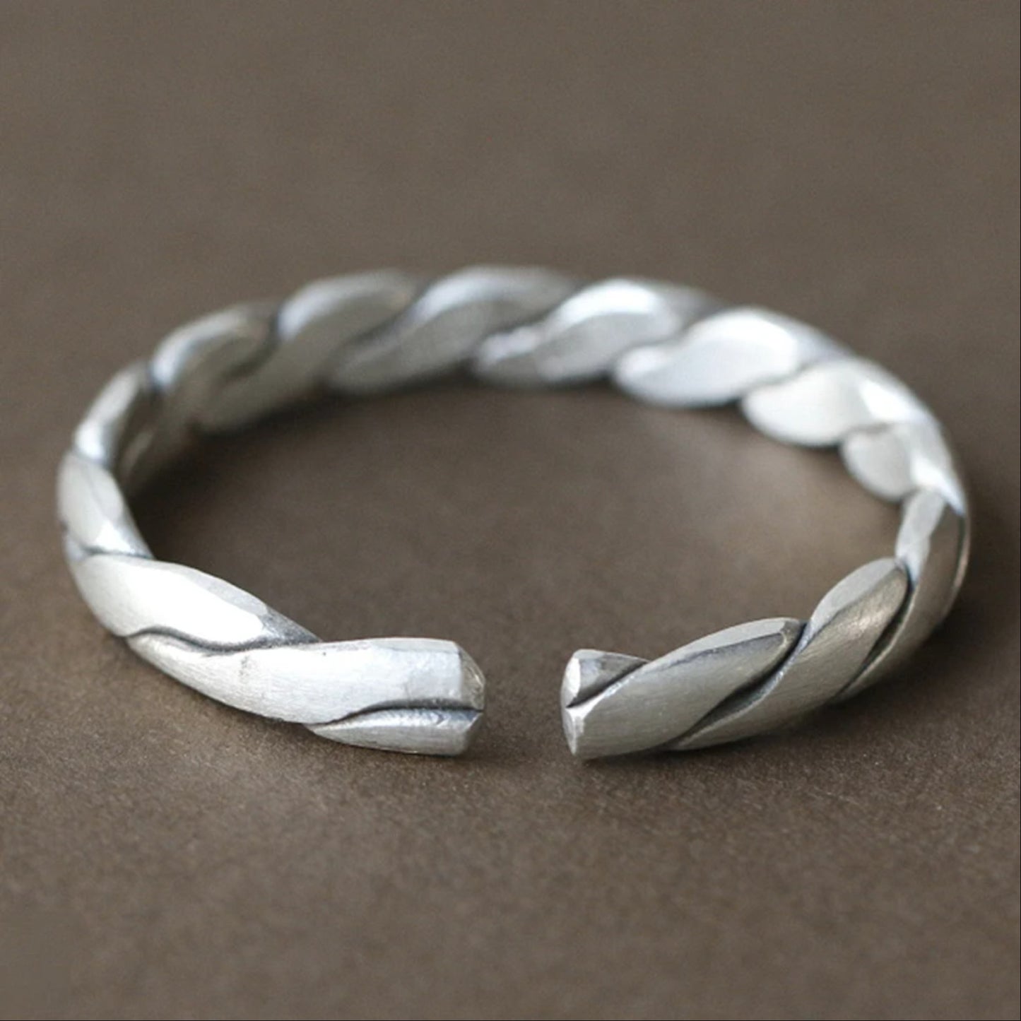 Dainty Unique Adjustable 925 Solid Pure Silver Cuff Bracelet