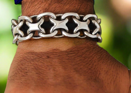 Loom-Band-Designs-Heavy-925-Sterling-Silver-Solid -20mm -x-9"-Bracelet