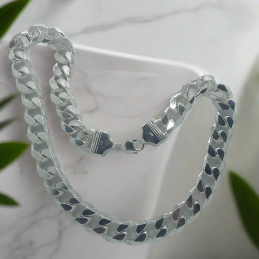 C8292 925 sterling silver Curb link Chain - CUBAN