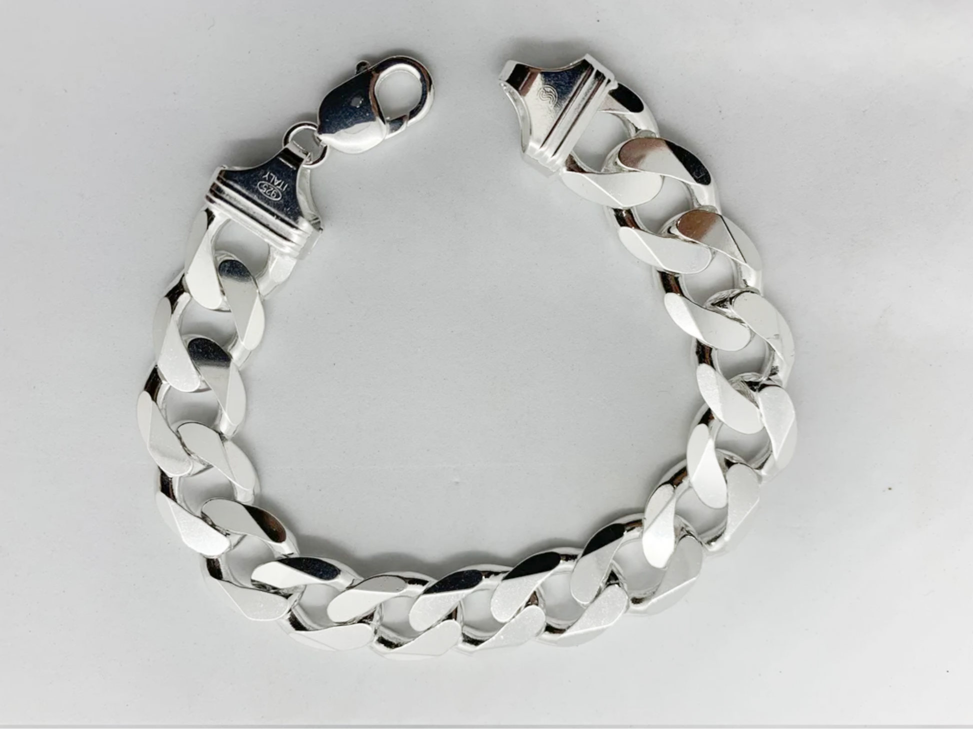 Dagger and rose snake chain link bracelet - sterling silver 925