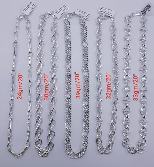 Solid silver Curb cuban link chain Miami 925 sterling silver men's chain hiphop for silver necklace man