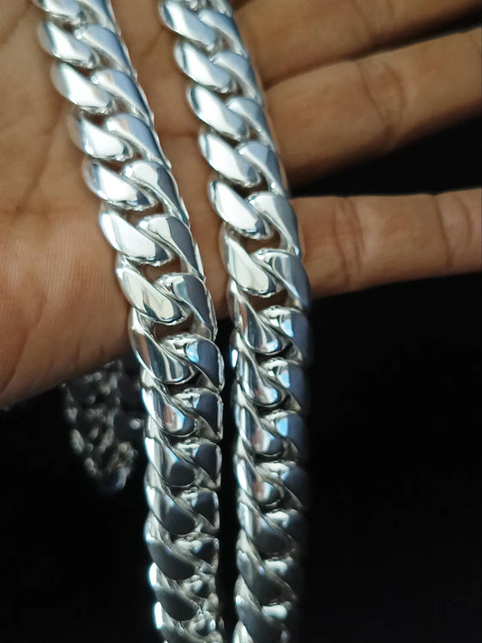 Heavy Big Link Cuban Link Chain Men 925
