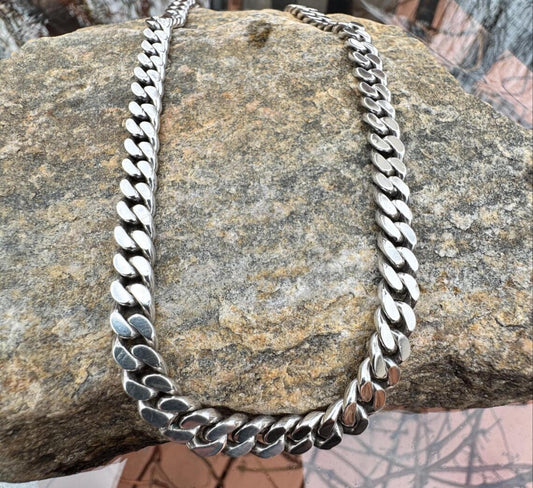 925 Silver Cuban Link Chain Men CURB21
