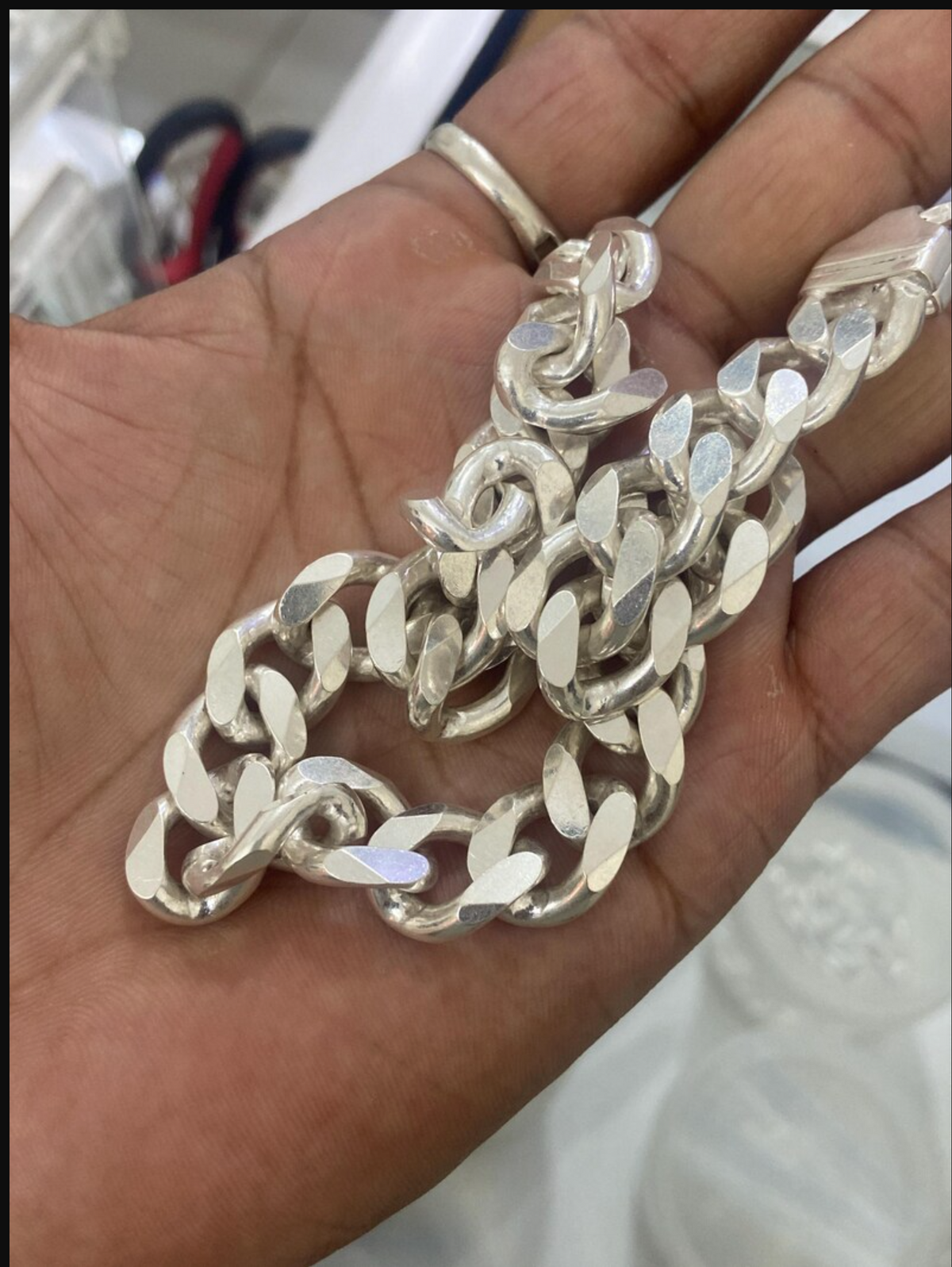 925 Solid Sterling Silver Chunky Curb Link Chain Men's