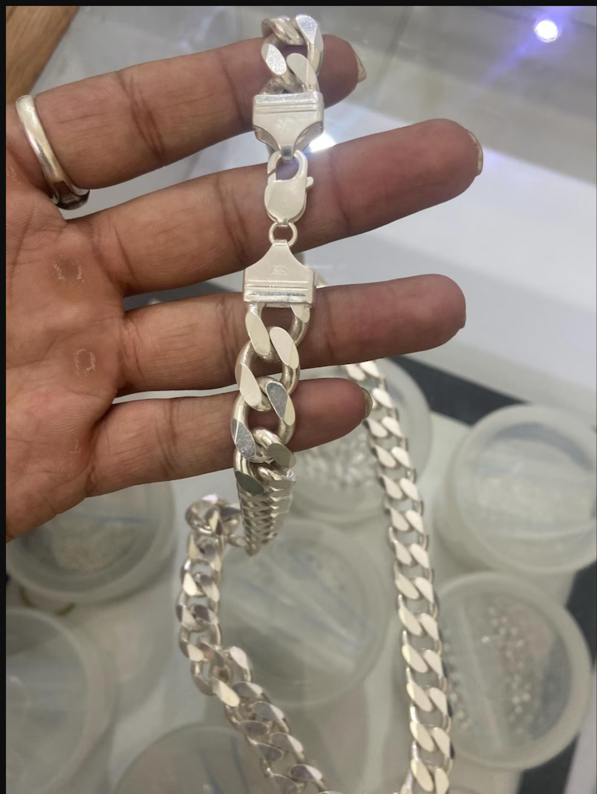 925 Solid Sterling Silver Chunky Curb Link Chain Men's