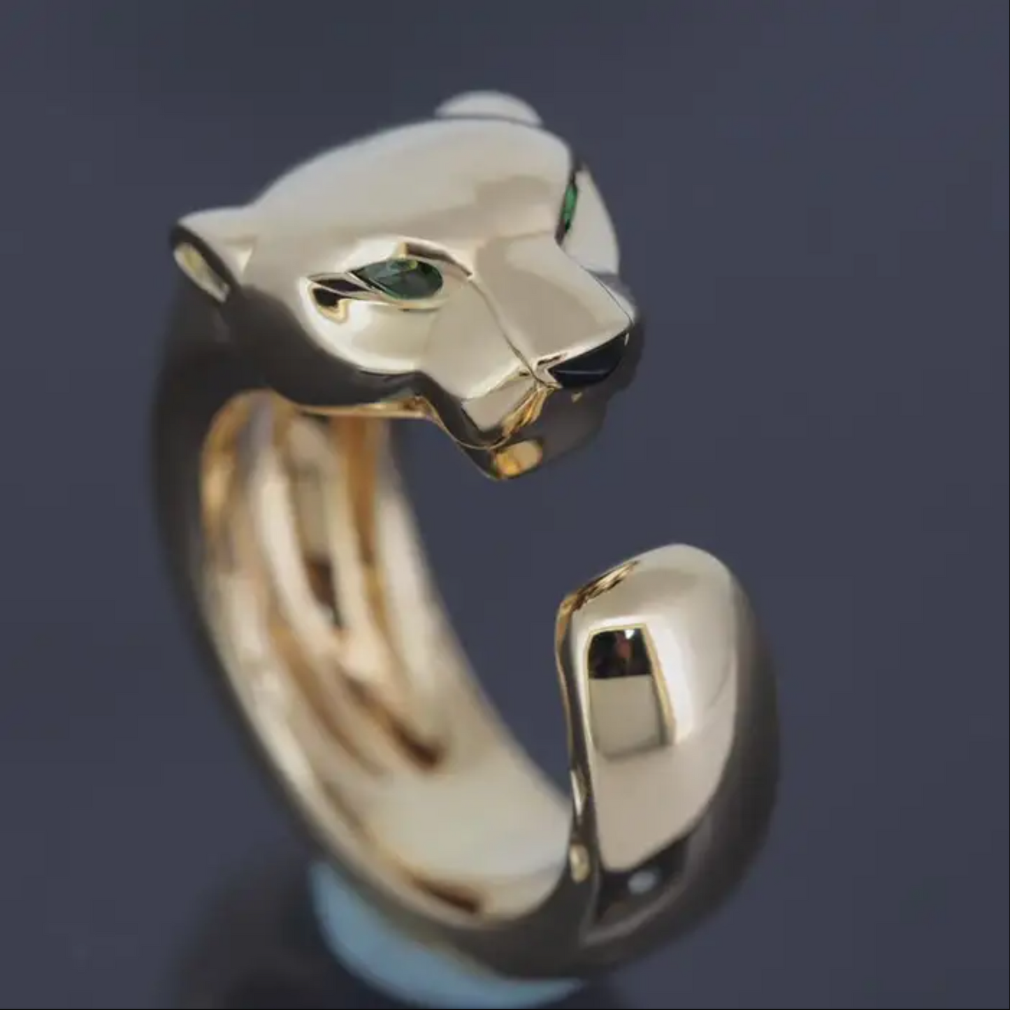 Gold Panther Moissanite Engagement Ring Panther Ring Green-eyed Panther Ring Men-Woman's Ring Animal Inspire Diamond Ring 14K Gold Gift