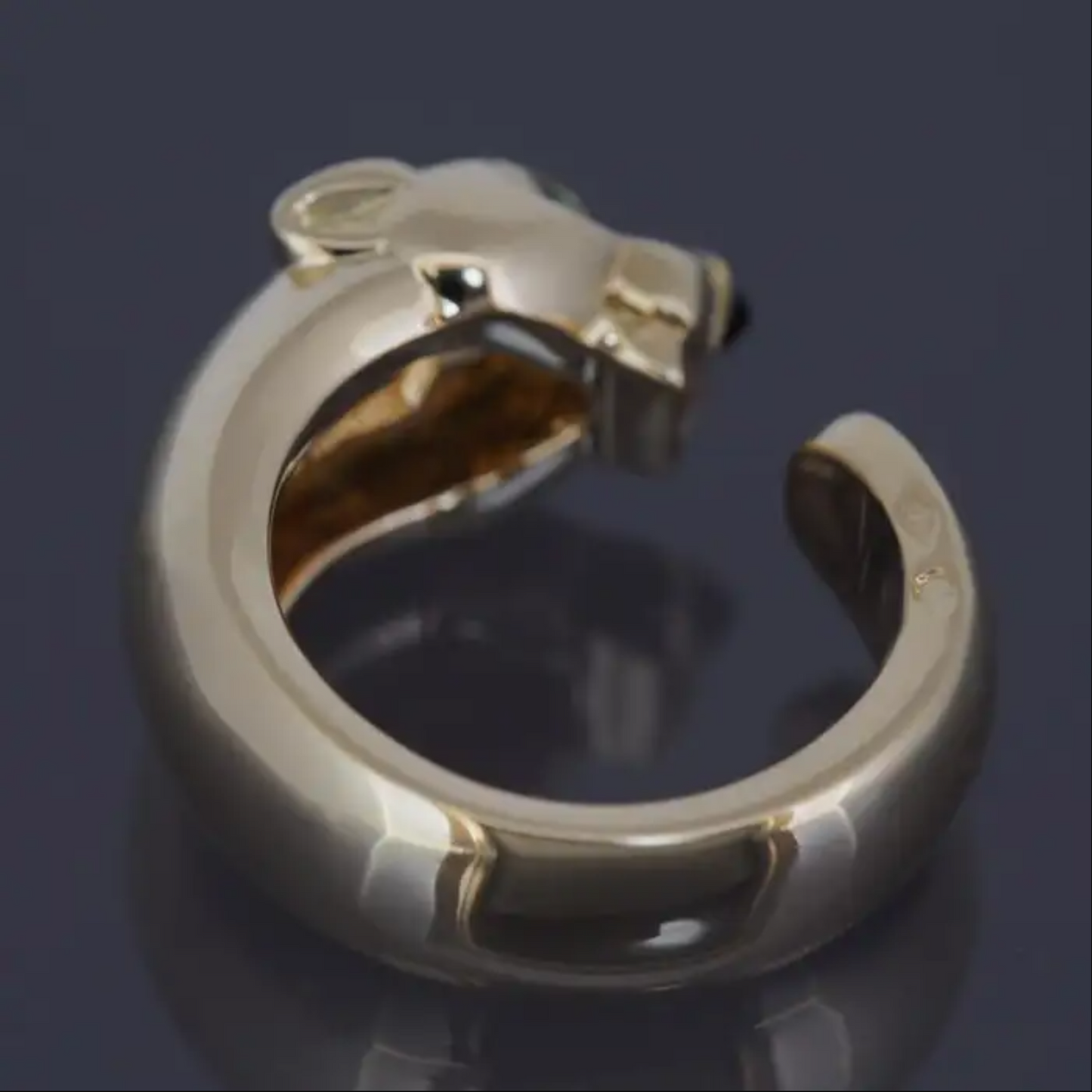 Gold Panther Moissanite Engagement Ring Panther Ring Green-eyed Panther Ring