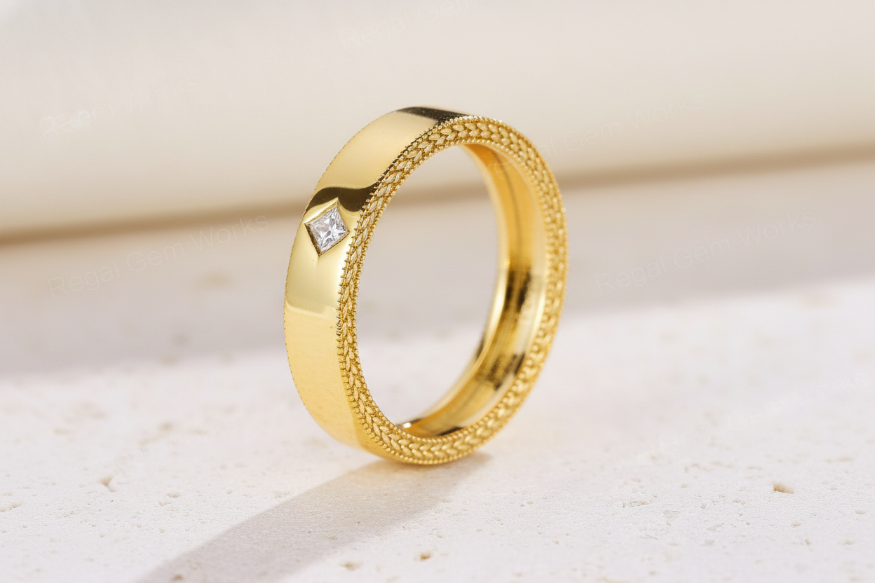 Diamond 14k Gold Ring Men